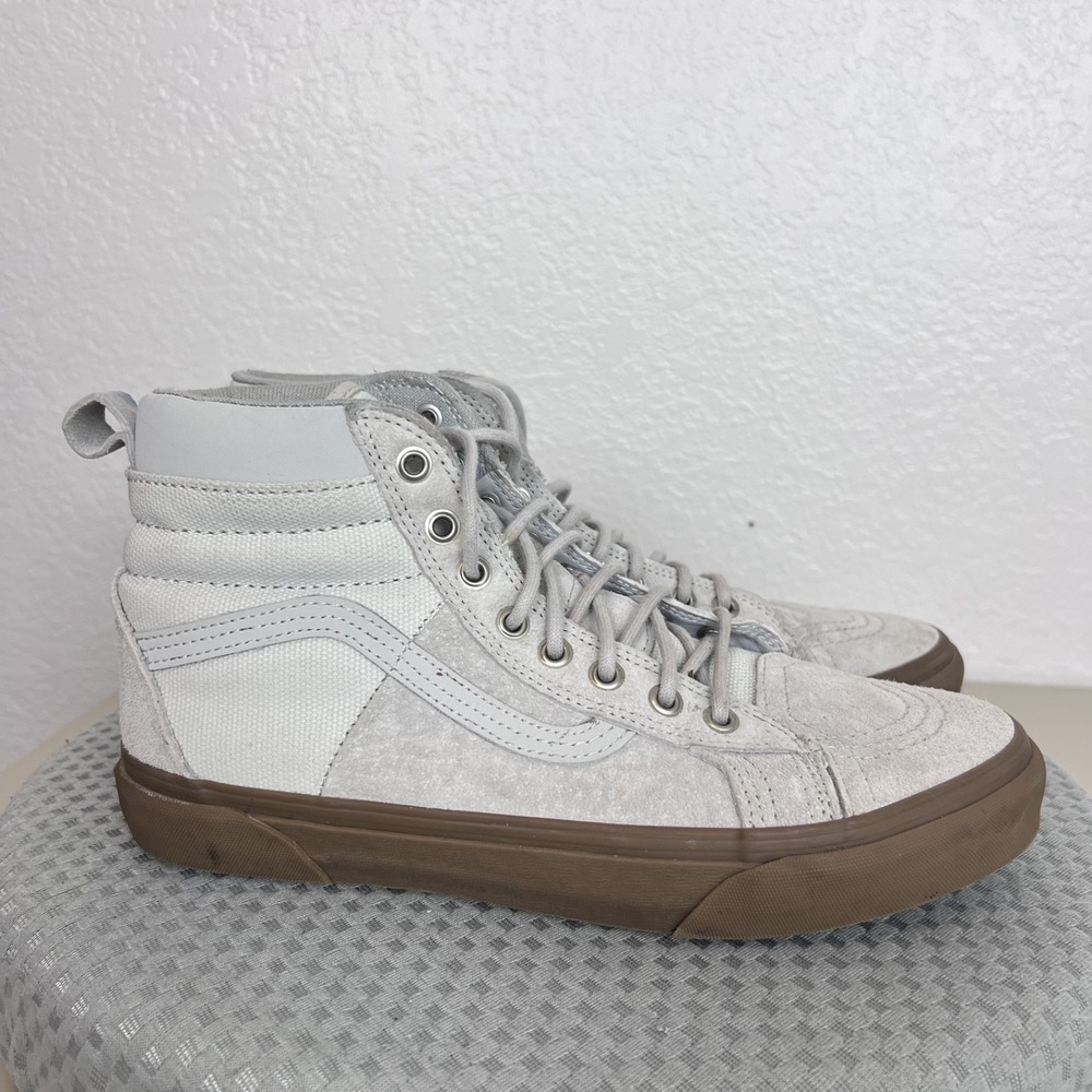 Vans Sk8 Hi Top Scotchgard Sneakers Mens 9 Or Womens 10.5 Grey Suede Skater